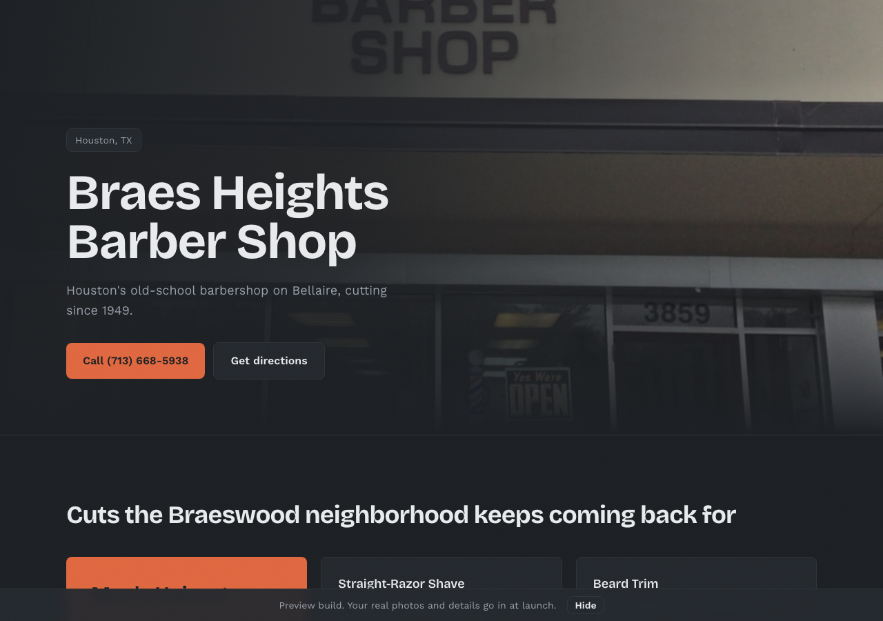 Barber shop website