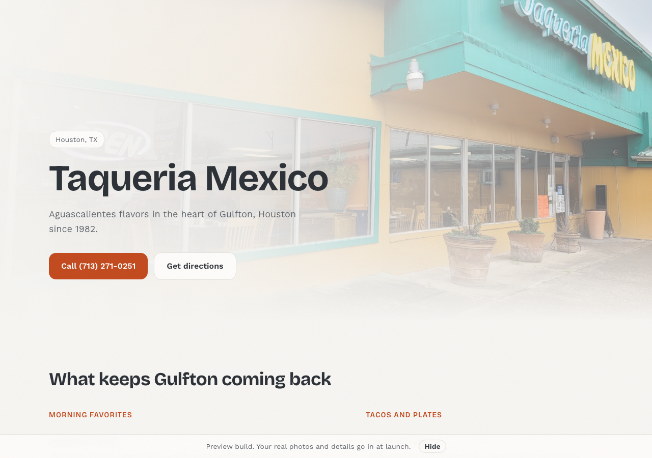 Taqueria website